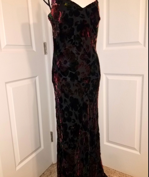 PRICE⬇️VINTAGE VELVET A.B.S. GOWN & SCARF SZ 10 - Picture 2 of 13